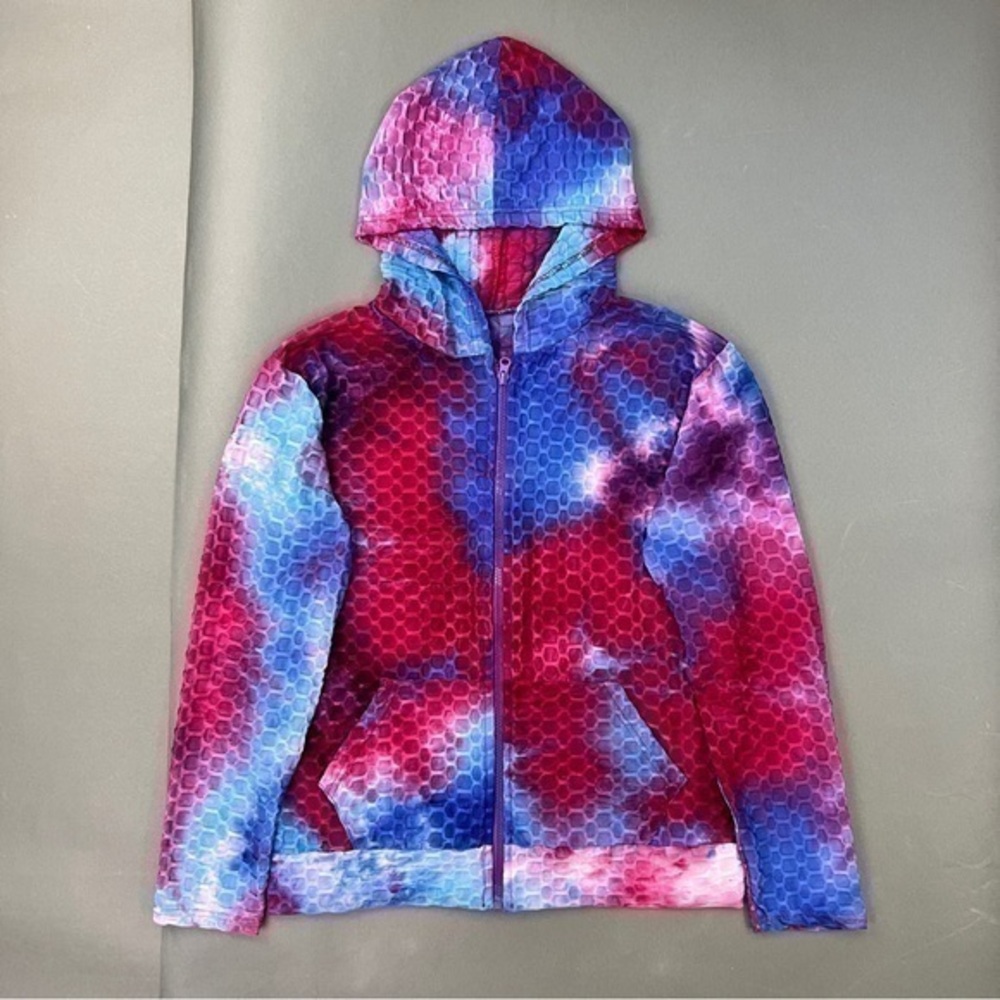 Colorful Zip Up Puffy Web Hoodie